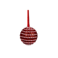 Red Candycane Bauble 8cm