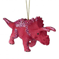 Magenta Triceratops Dinosaur Hanging Christmas  Decoration