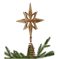 3D Gold glitter Star Tree Topper 30cm