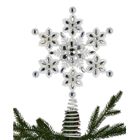 White Metal Snowflake with Beads 30cm