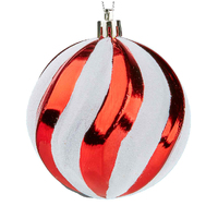 Red White Candy Swirl Hanging Decoration 8cm