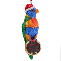 Christmas Rainbow  Lorikeet  Hanging Ornament 8cm