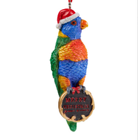 Christmas Rainbow  Lorikeet  Hanging Ornament 8cm