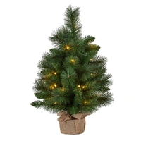 Dorset Pine Artificial  Christmas Tree with Lights in Hessian Bag 61cm