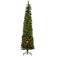Pencil Pine 7.5ft  Slim  Artificial Christmas Tree with LIghts