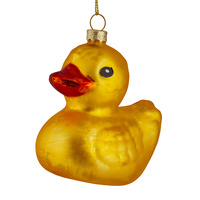 Glass Duck Hanging Christmas Ornament 