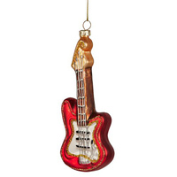 Vintage Guitar Glass Christmas Decoration 15cm