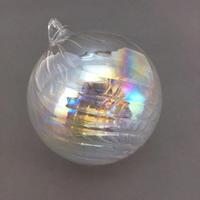 Clear Iridescent Swirl Bauble 10cm