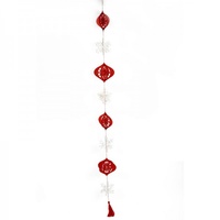 Red Bauble White Snowflake Garland 150CM