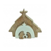 Timber Stable White Nativity