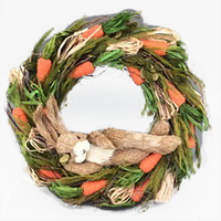 Carrot Wreath with Lounging Bunny 48cm