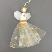 Organza Hanging Angel with Star 12cm