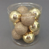 Mixed Gold 4cm baubles 12pc