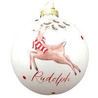 Rudolph Glass Bauble 8cm