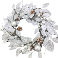 Silver Leaf Wreath 50cm