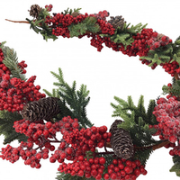 Red Berry and Cone Garland 180cm
