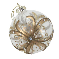 White Gold Swirl Hanging Bauble