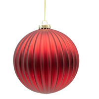 Red Shatterproof Christmas Hanging Bauble 15cm