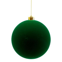 Green Velvet Shatterproof Christmas Hanging Bauble 15cm