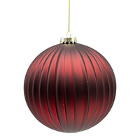 Burgundy Shatterproof Christmas Hanging Bauble 15cm