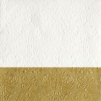 White  Luxury  Embossed Dip Gold Luncheon - Disposable Napkins - 15pc