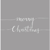 Merry Christmas Silver Disposable Napkins  20pk