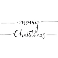 Christmas Note Black on White  Luncheon - Disposable Napkins  20pk