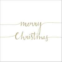  Christmas Note  Gold on White  Luncheon Disposable Napkins  20pk