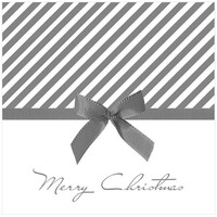Merry Christmas Silver  Bow  Luncheon Disposable Napkins 20pk