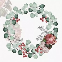 Eucalyptus Leaf Wreath Disposal Napkin - Luncheon 20pc