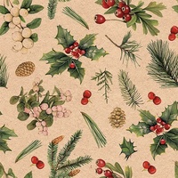 Christmas Recycled Winter Greenery Luncheon -Disposable Napkins  20pk