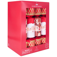 Santa and Reindeer Family Cube Christmas Crackers 12pk