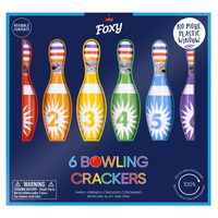 Rainbow Bowling Game Christmas Crackers 6pk