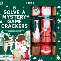 Festive Solve a Mystery Game  Crackers 6pk