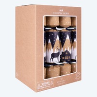 Midnight Deer Kraft Christmas Crackers 12 Pk v2