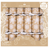 White Snowflake Kraft 6 Pk