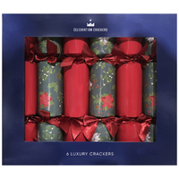 Traditional Poinsettia XL Crackers 6PK