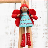 Blue Felt Hanging Fairy 18cm