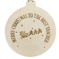Merry Christmas to the Best Teacher Timber Hanging Decoration