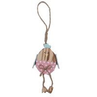 Hanging Easter Wooden Chicken with Hearts
