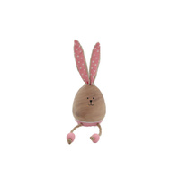 Hanging Easter Wooden Egg - Pink Bunny