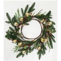 LED Native with Berry Wreath Green  60cm