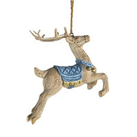 Woodland Hanging Reindeer Blue  12cm