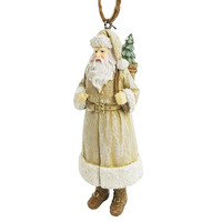 Woodland Hanging Santa White 9cm