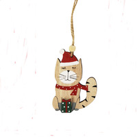 Christmas Cat Decoration 8cm