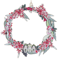 May Gibbs Gumnut Babies  Pink Wreath  31cm