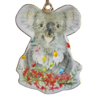 Popcorn Blue  Koala with Lights Christmas Hanging Decoration