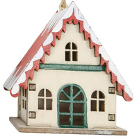 Hanging  Red Roof Chalet Christmas Decoration 