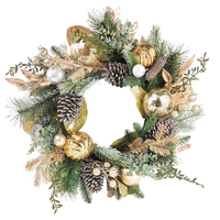 Mixed Gold Christmas Wreath 62cm