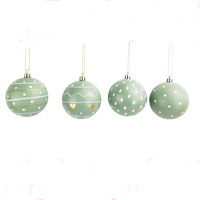 Sage Baubles 8cm 4pc